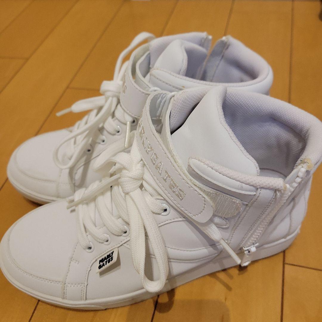 PEARLY GATES ホワイト ハイカットスニーカー