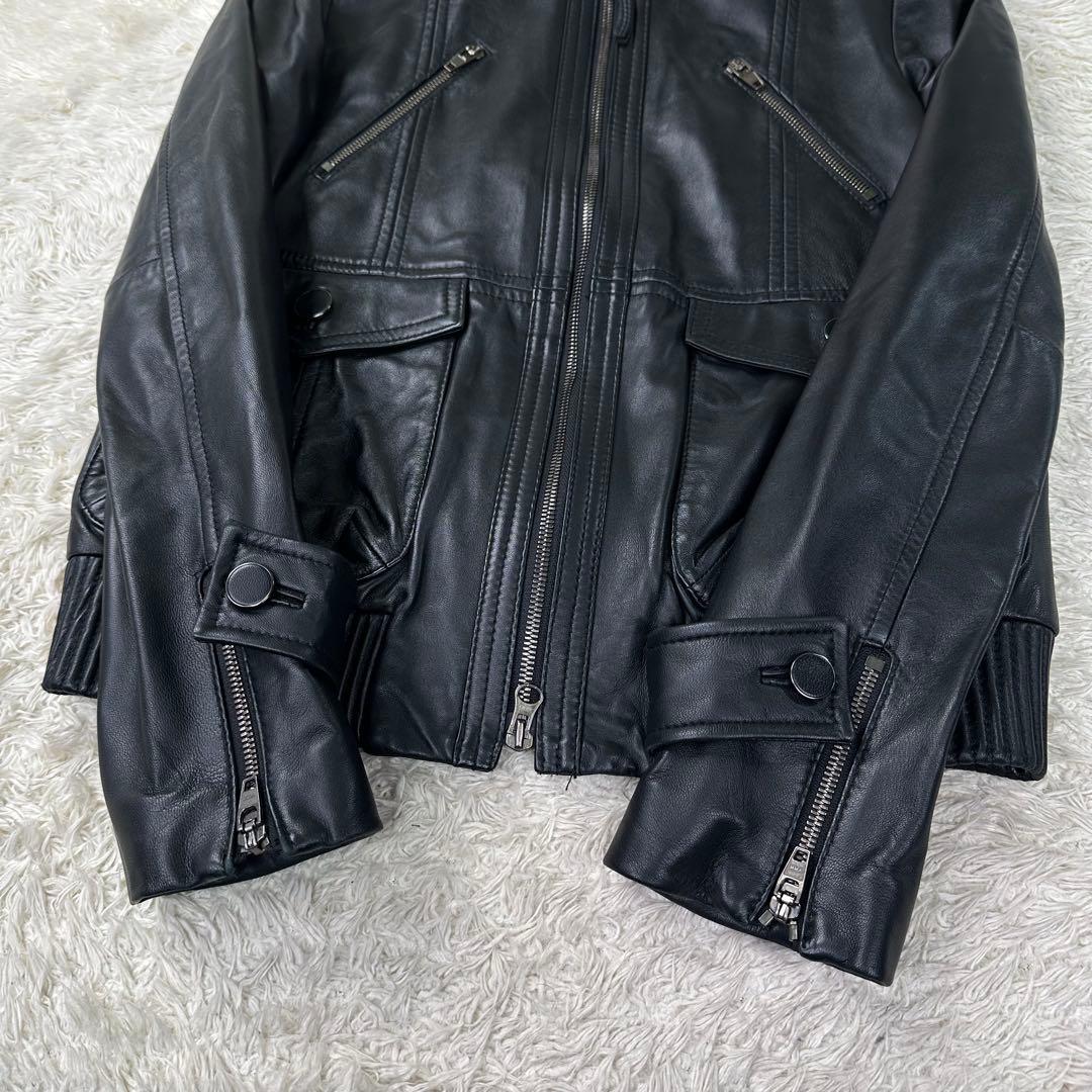 ✨極美品✨23区 ラムレザー ライダース ジャケット ブラック 40 L