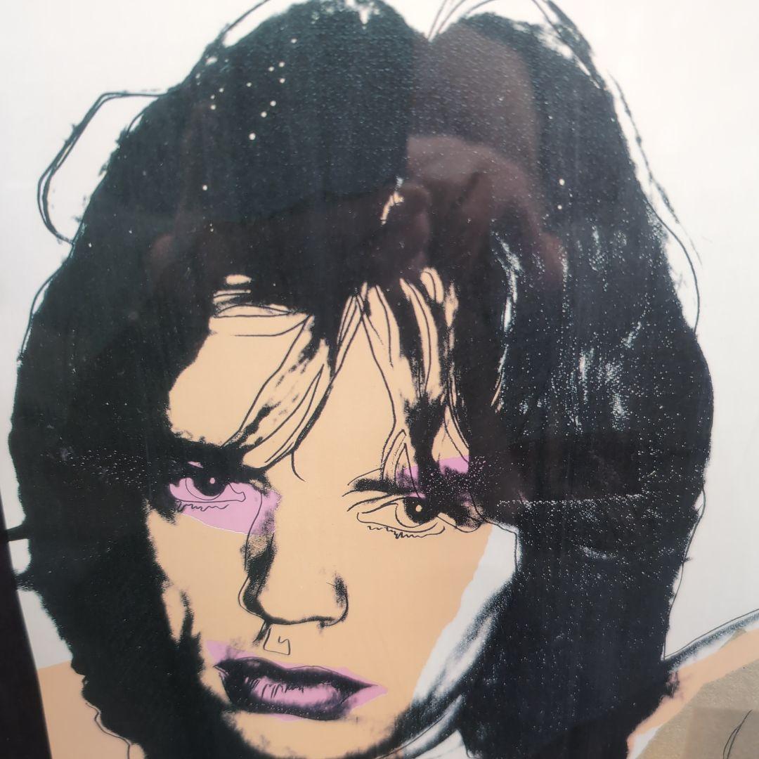 andy warhol ポスター 、mick jagger 木製フレ―厶付
