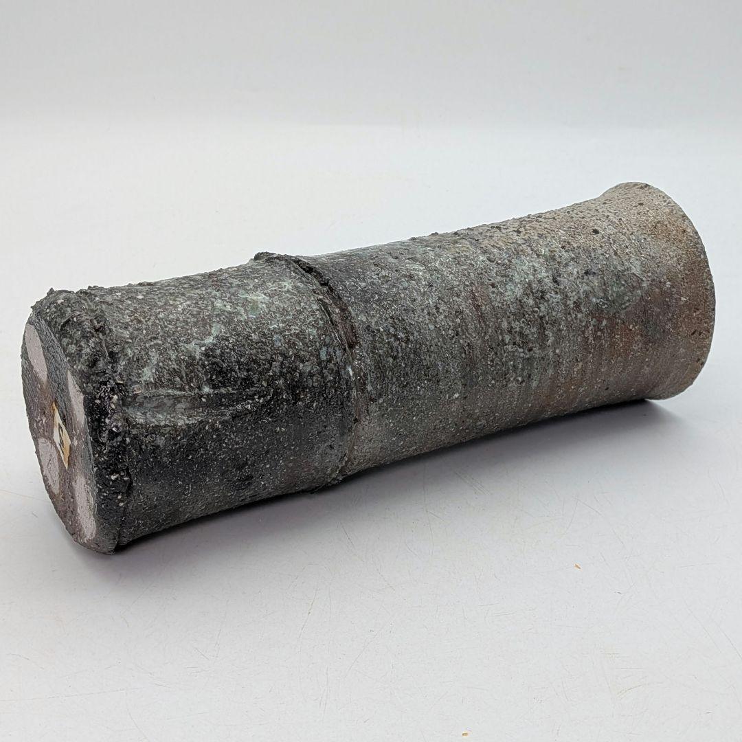 酉々窯 岩淵重哉 自然釉竹花生 四方桟盛蓋共箱共布栞 花器 フラワーベース 京焼