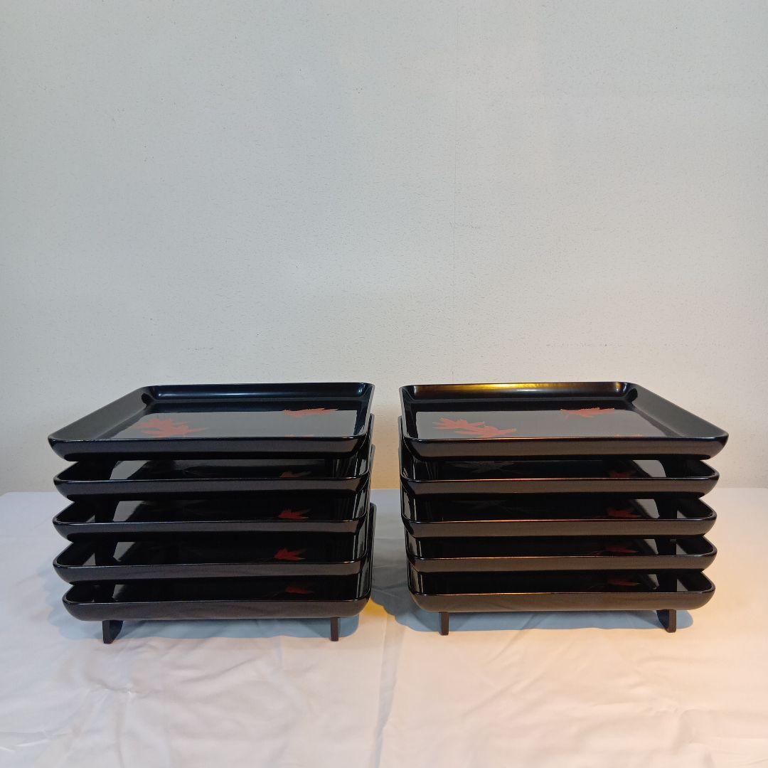 最終値下げ輪島塗　時代物　蒔絵二ノ膳10客　　 共箱