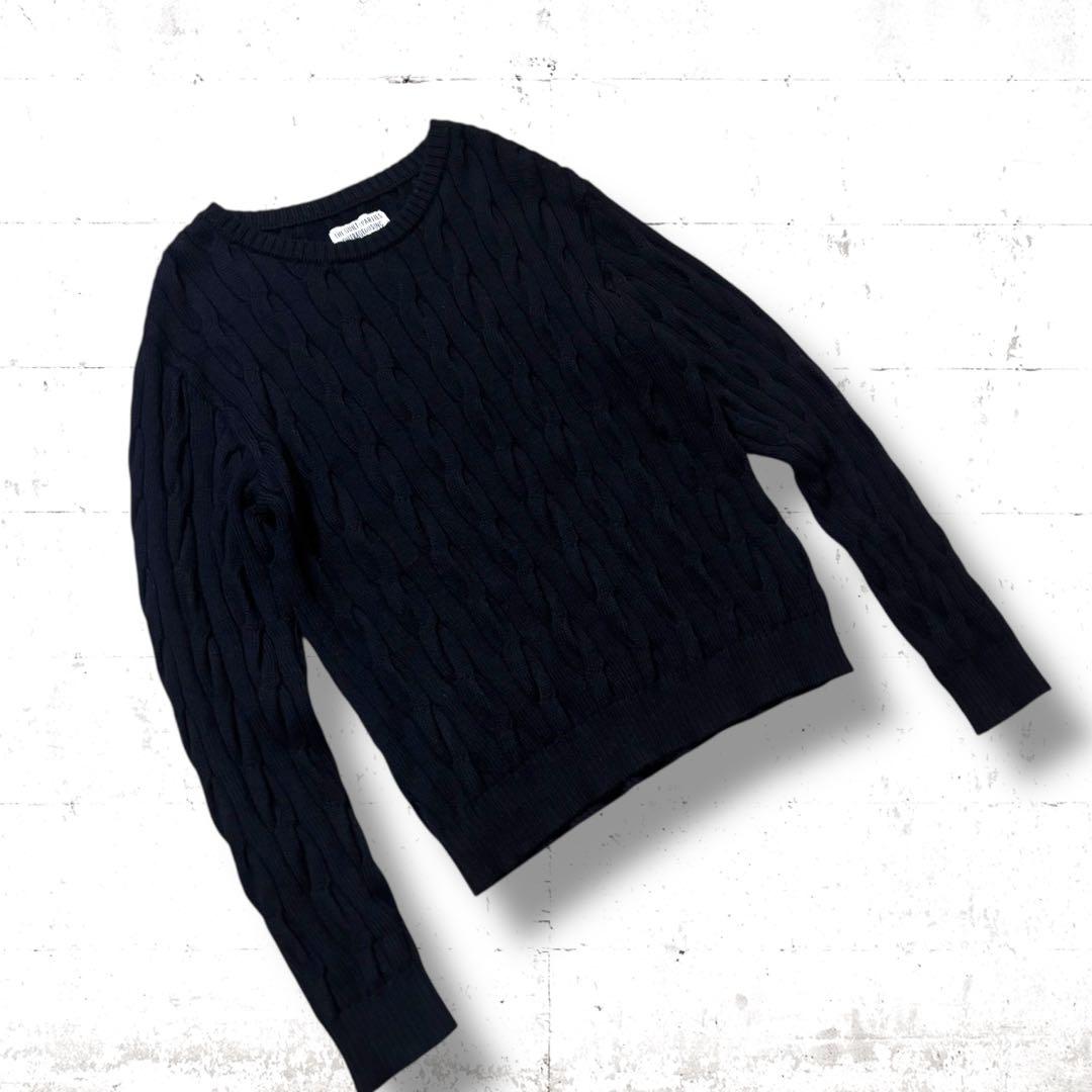 肉厚　WACKOMARIA ウール　ケーブル　クルーネックニット　セーター　XL