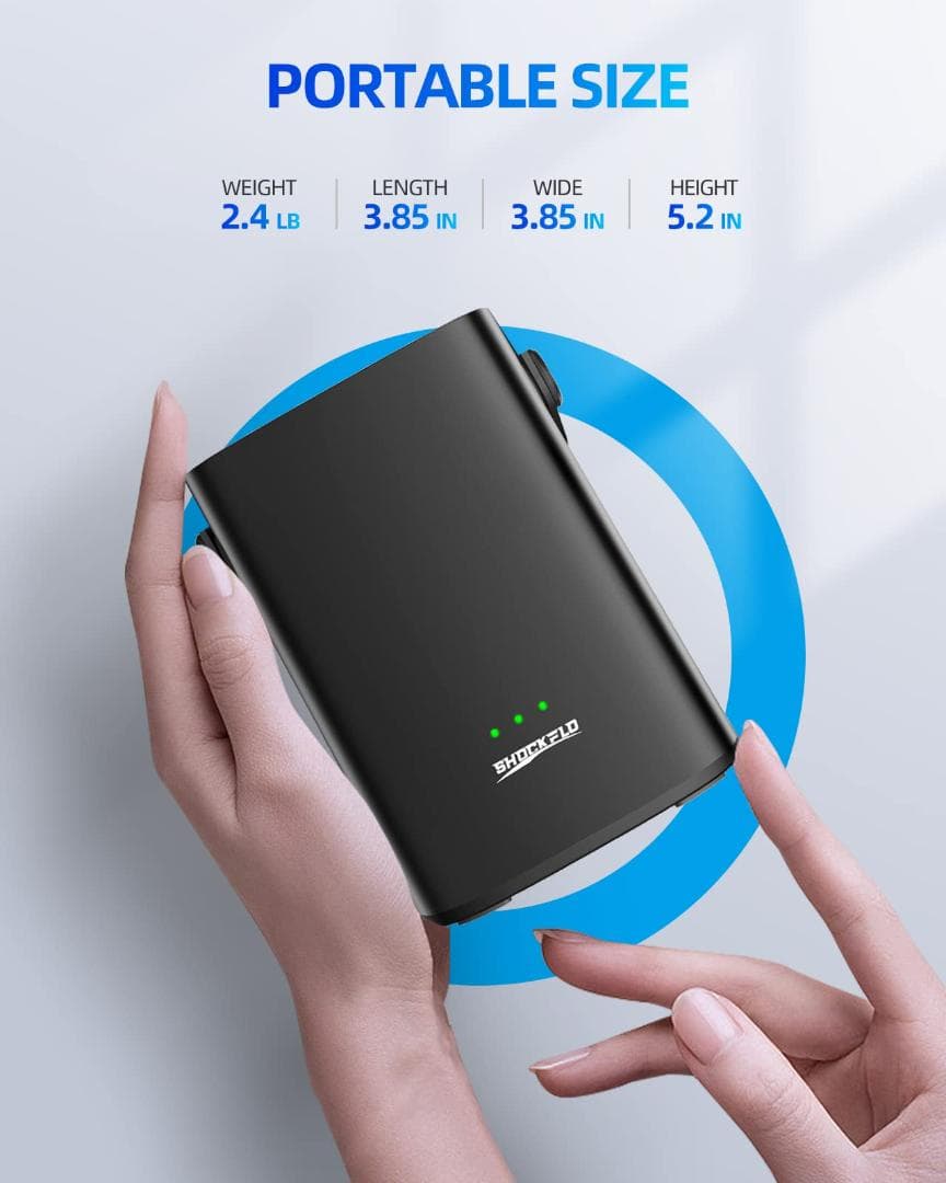 充電式 最大150PSI エアコンプレッサー 4500mAh 電動エアポンプ