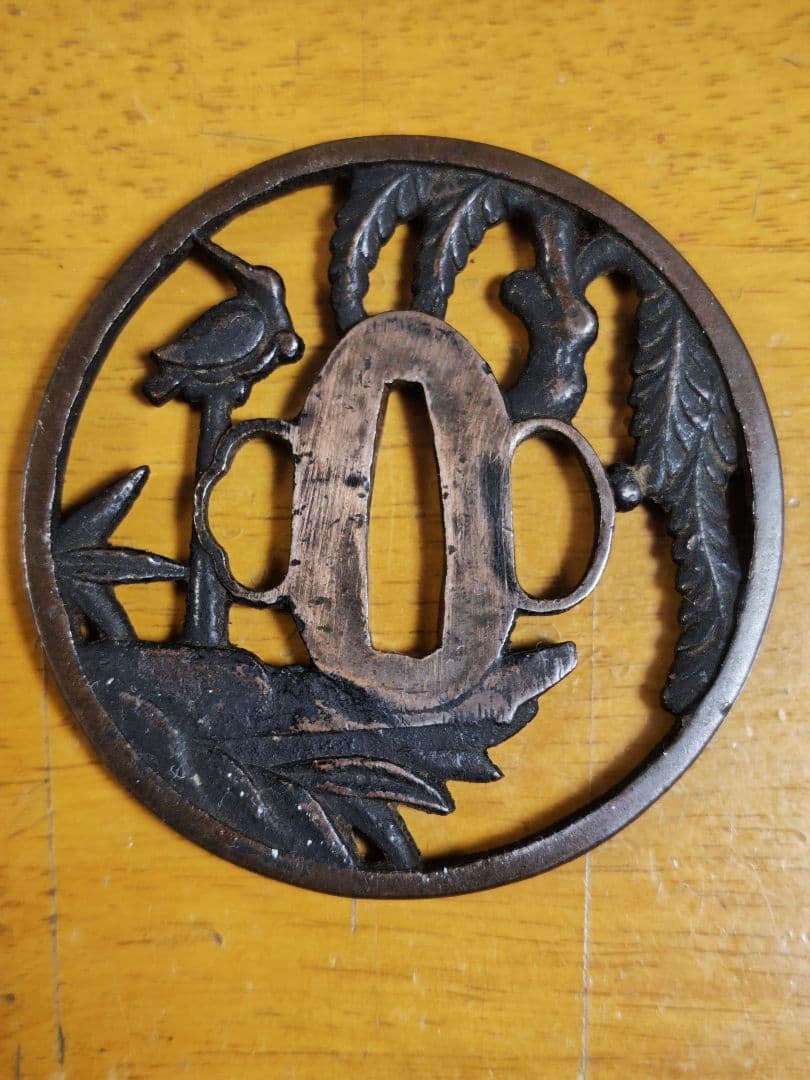 江戸期　打刀拵 黒鞘 茶色柄、鐔、金着切羽、鐺