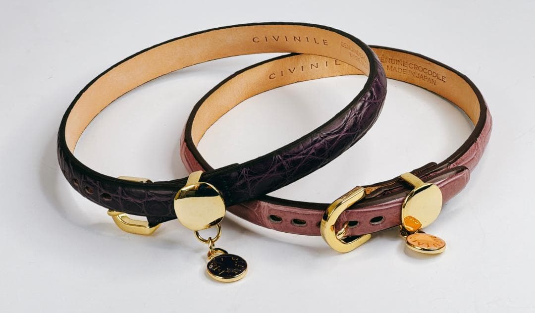 CIVINILE　チビナイル　クロコダイル首輪　愛犬用お洒落な　2個セット