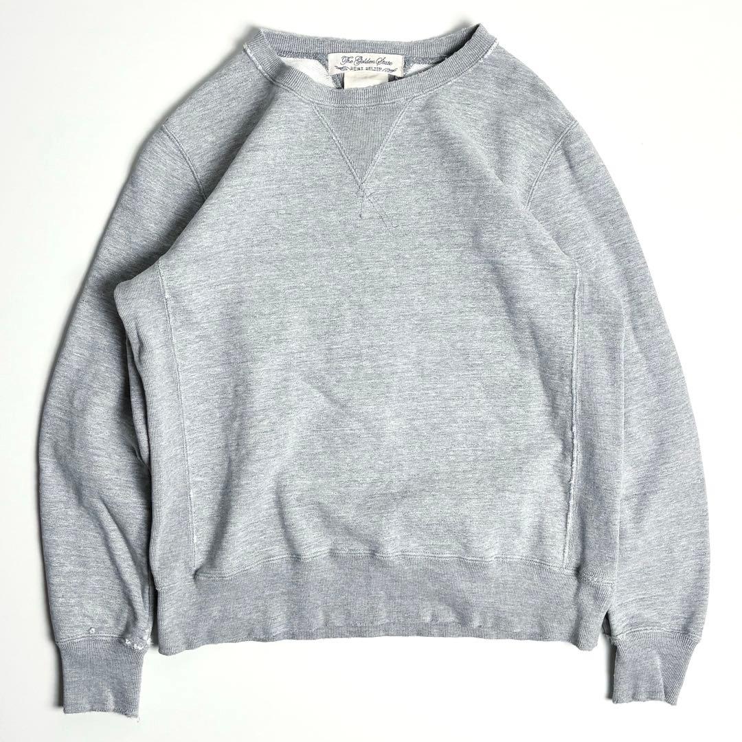 【美品】レミレリーフ/ダメージヴィンテージ加工スウェットシャツ/前V/両V/M