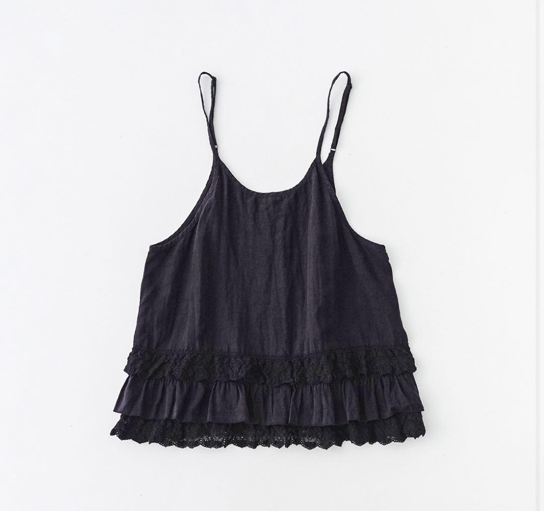 ネストローブ　リネンレースヘムキャミソール　nest robe