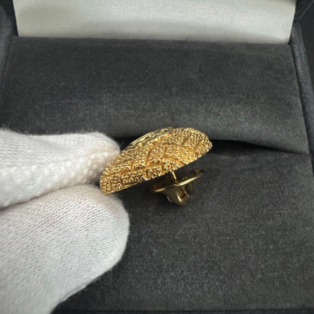 美品　オールド　ディオール　ピンブローチ　ハート　旧エンブレムロゴ　ゴールド