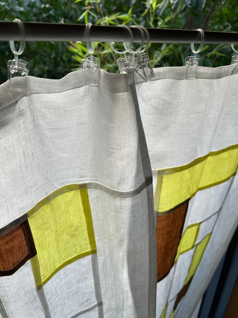 「れもん色とカーキモカ色」麻ポジャギ　　2枚組