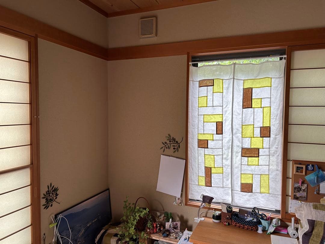 「れもん色とカーキモカ色」麻ポジャギ　　2枚組