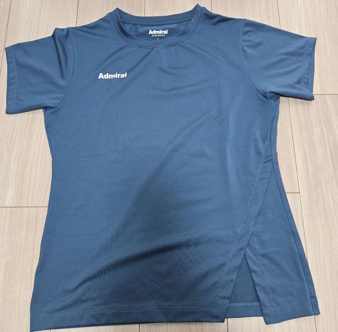 アドミラル テニス サイドアシメスリットTEE Lサイズ　ネイビー