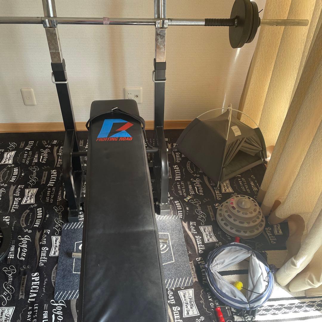 バーベル、台ベンチ