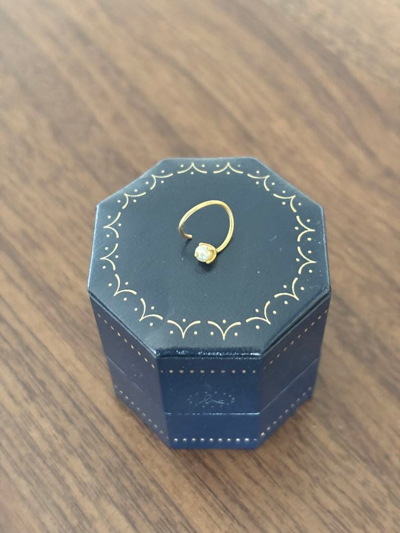 hum 18K ピアス フープ パール