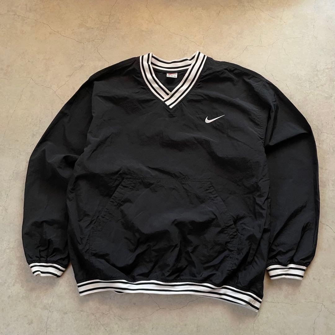90's NIKE ナイキ ナイロン プルオーバー 銀タグ 黒