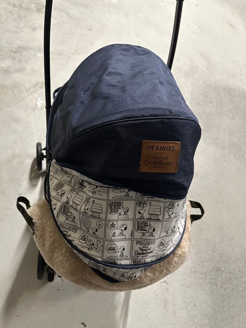 SNOOPY ペットカートと遠赤外線あごのせクッション 【合計2点セット】