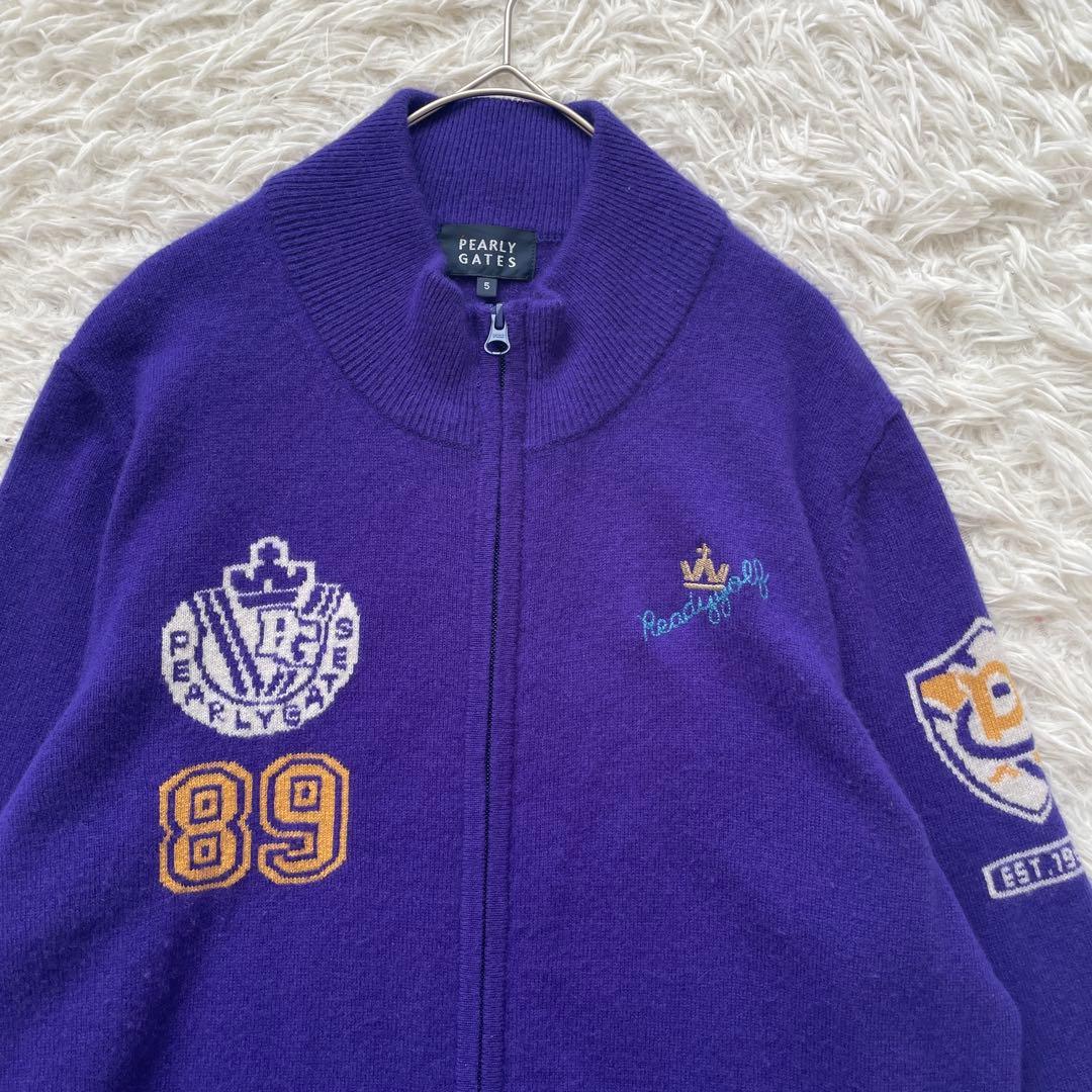 PEARLY GATES カシミヤ100% 長袖　刺繍　パーカー