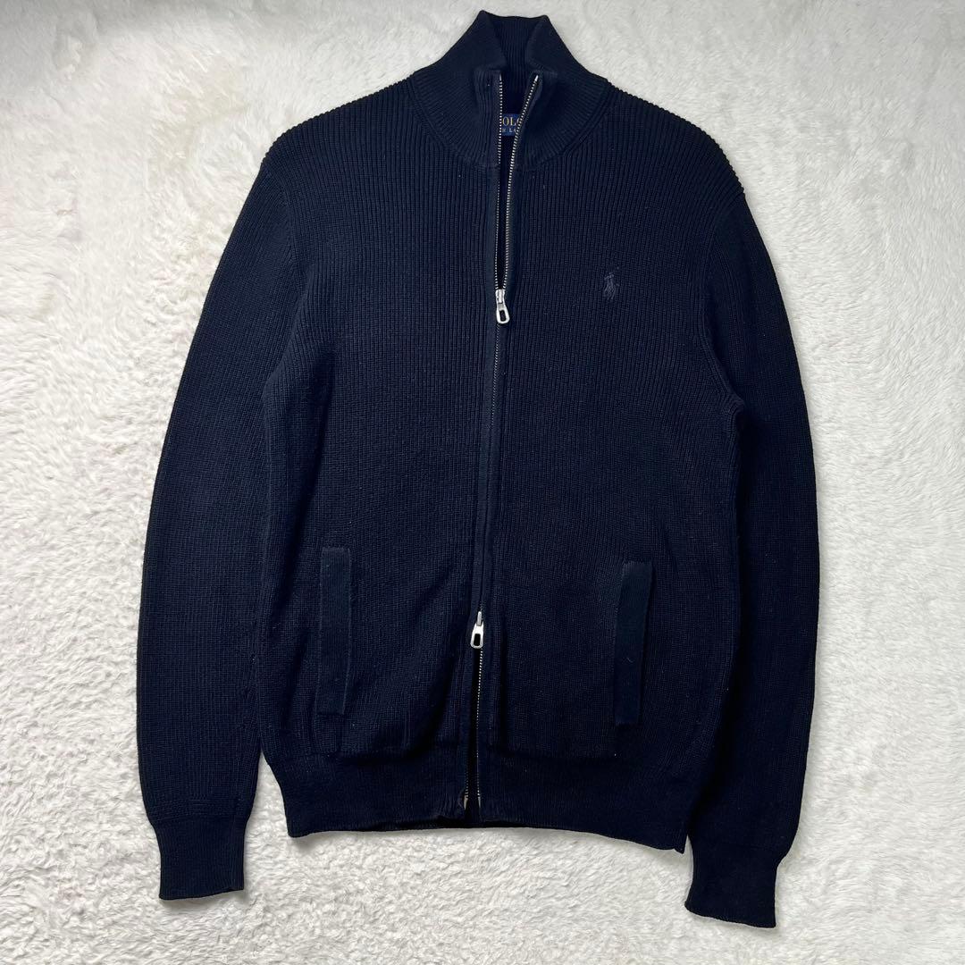 ポロラルフローレン　ドライバーズニット　ダブルジップ　M ブラック