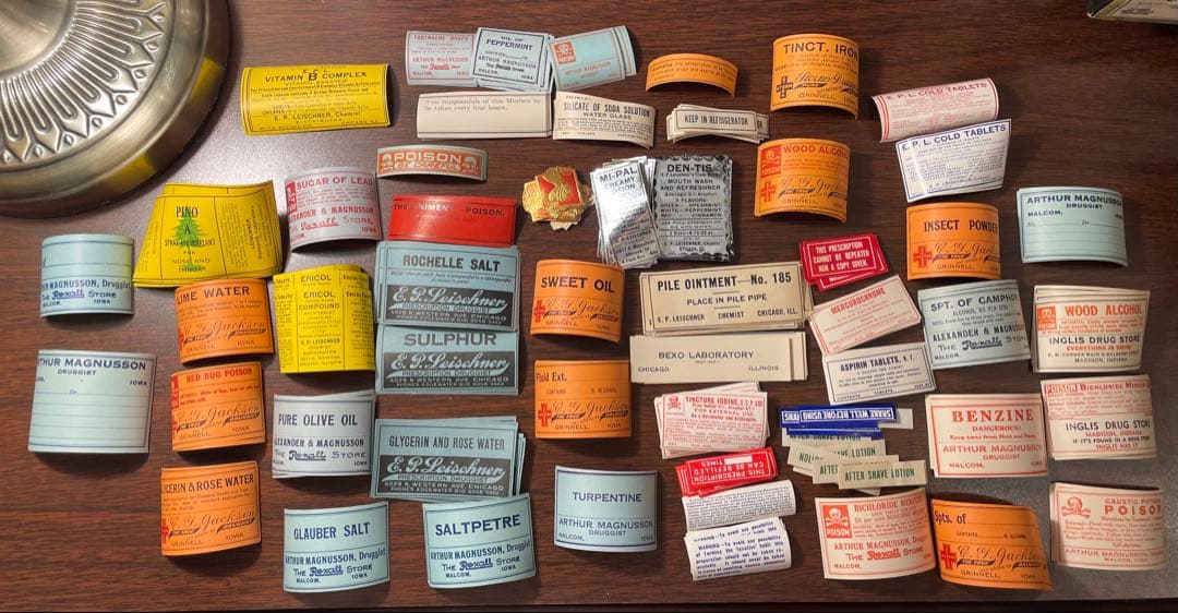 海外　ファーマシーラベル　75種各一枚計75枚　➕薬袋一枚　ラベル✖️4