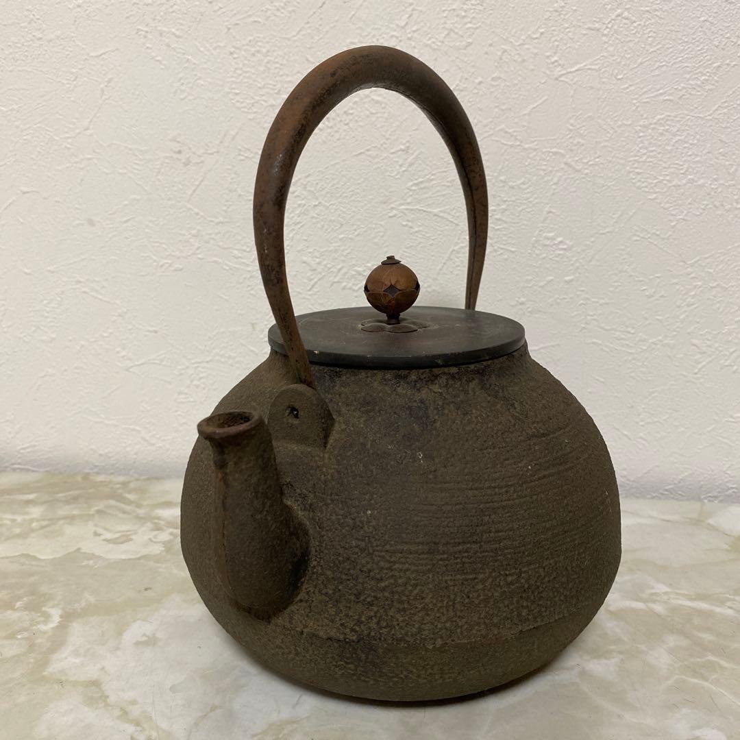 時代物 銅蓋 鉄瓶 m1