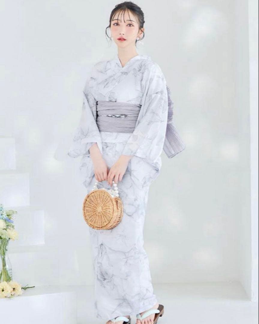 sugar&JEWELS　Riuコラボ 大理石x百合柄浴衣　2点セット