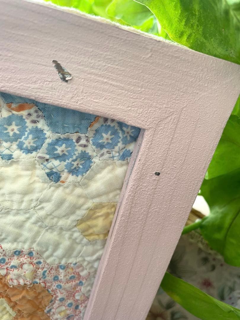 アンティークキルト 窓枠フレーム リバーシブル♡ピンク·͜· ♡