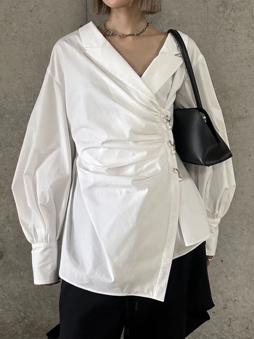 トップス josemoon DEFORMATION PEARL SHIRT