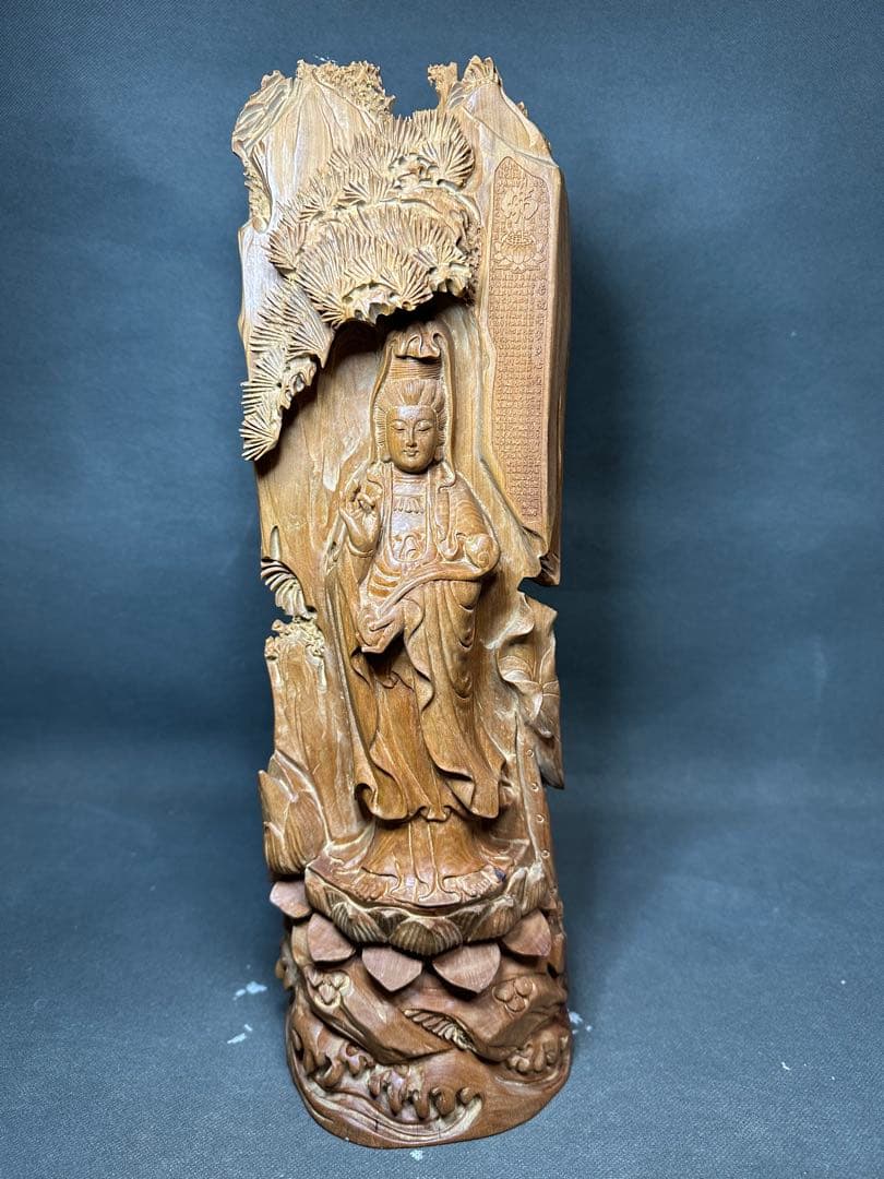 白檀　観音　木彫り　仏教美術　仏像 骨董 木像　木製　仏教　密教　置物　骨董