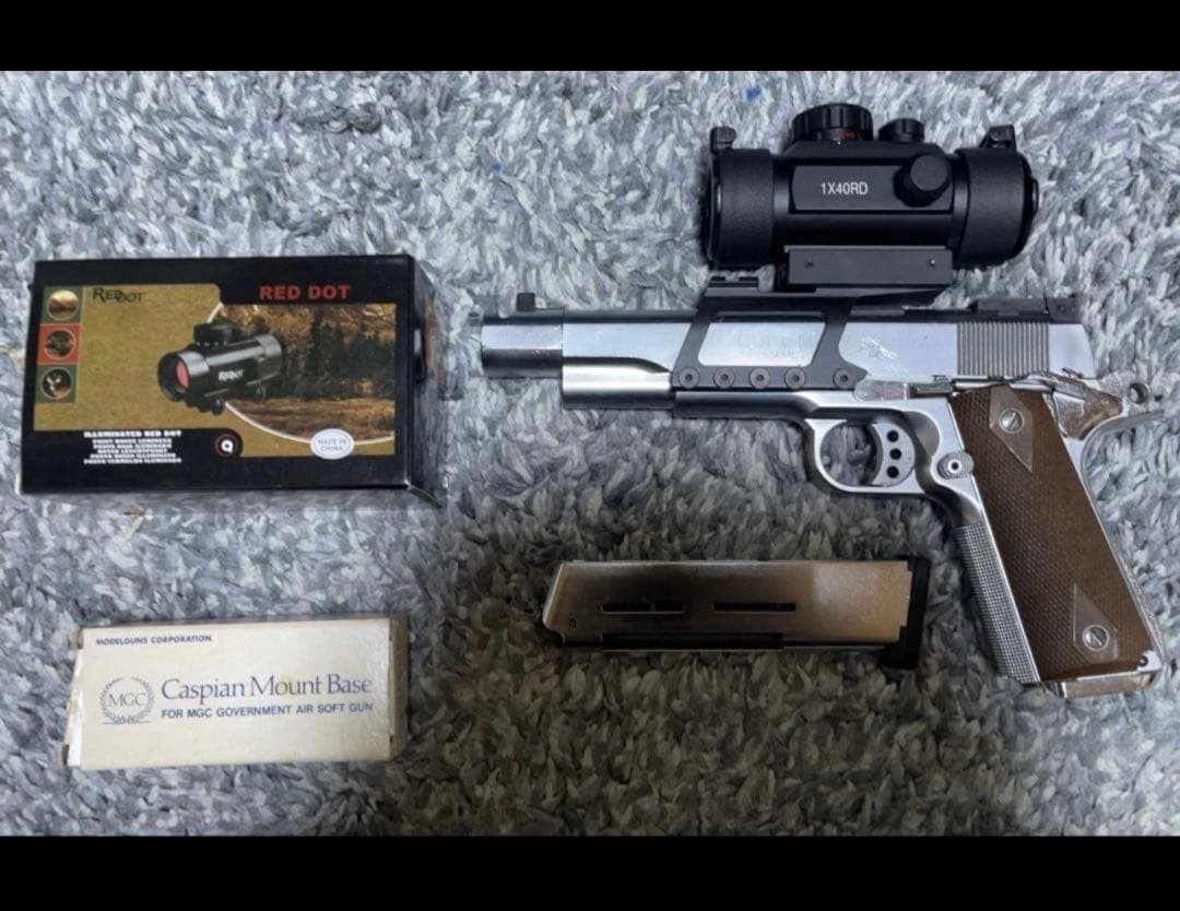 MGC メッキ　m1911 ガバメント　スコープ付き　モーゼル　SAA