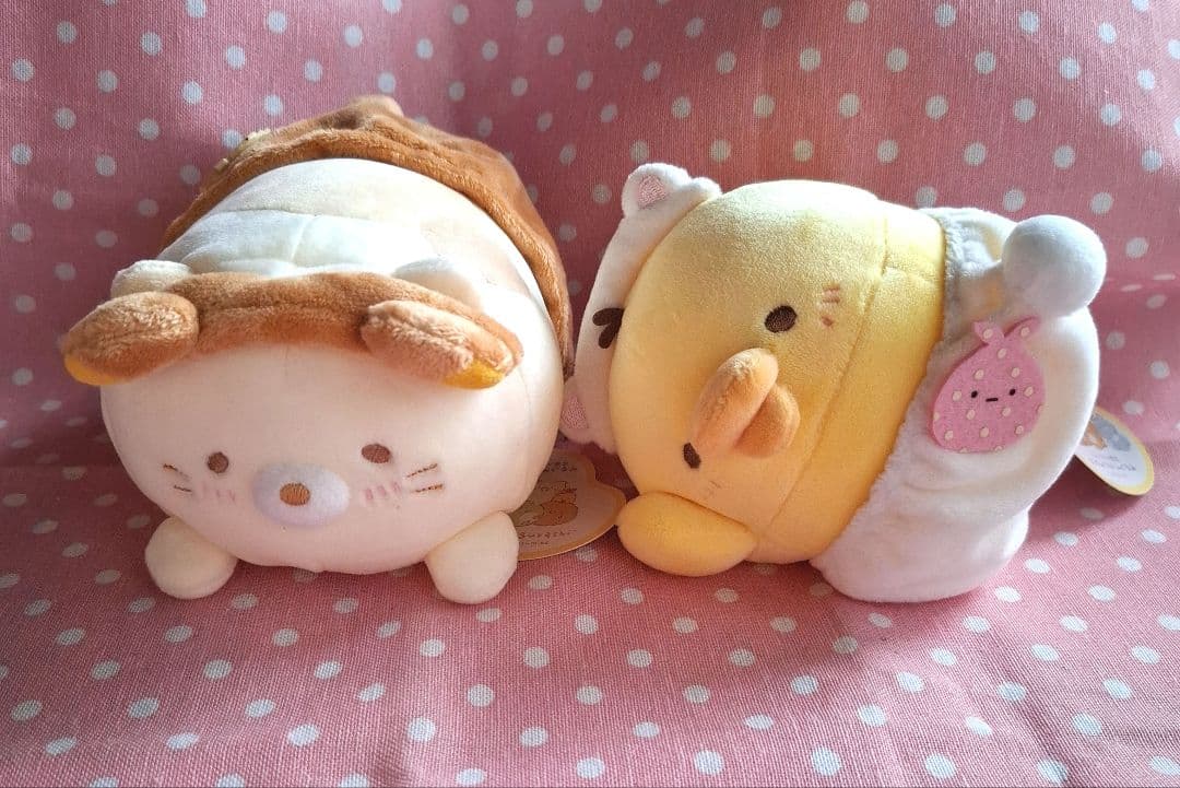 リラックマストア限定　ぽっちゃりほにゃぬいぐるみ　2点セット　ねこ　キイロイトリ