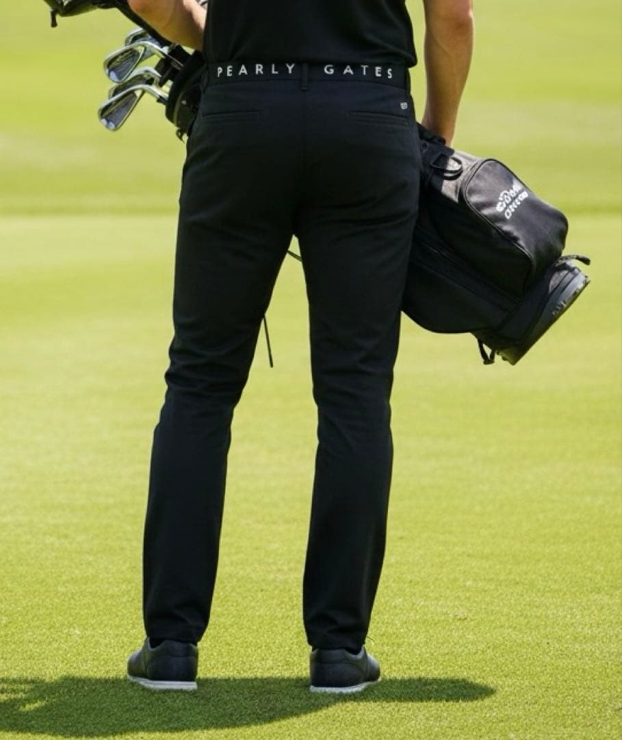 防寒　蓄熱　裏地付　パーリーゲイツ　キルティング　パンツ　紺　M〜L相当　4