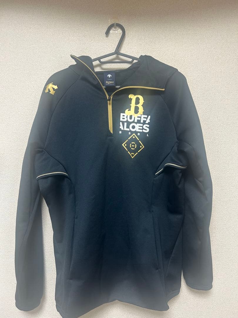 オリックスバファローズ オーセンティックプルオーバーフーディ M 黒