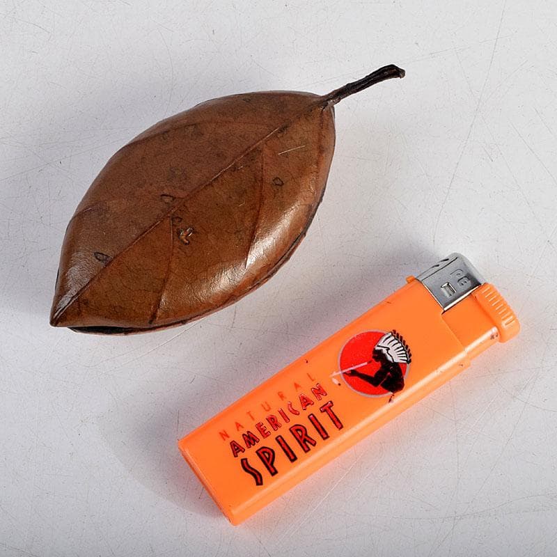 茶道具　塗師　新井宗賀作　乾漆　柿の葉香合　共箱　V　8833