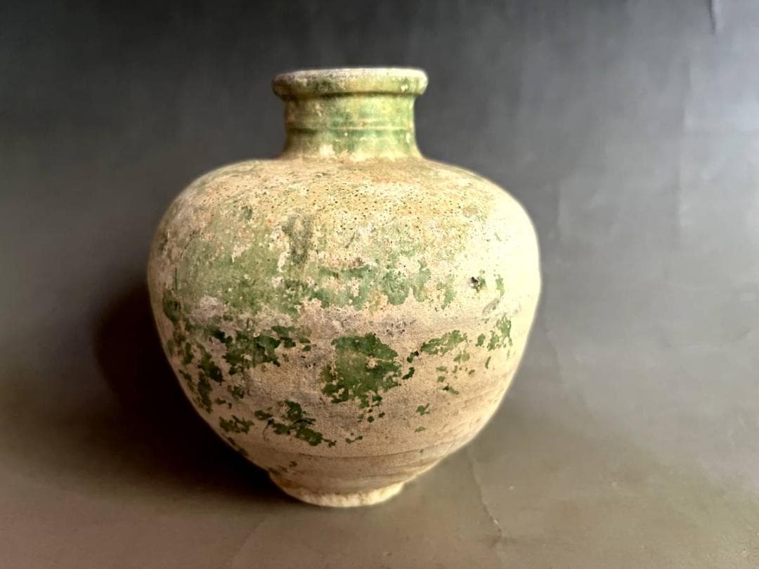 壺■緑釉 土器 須恵器 小壷 発掘品 古壺 時代物 古玩 漢代 時代物 骨董品■
