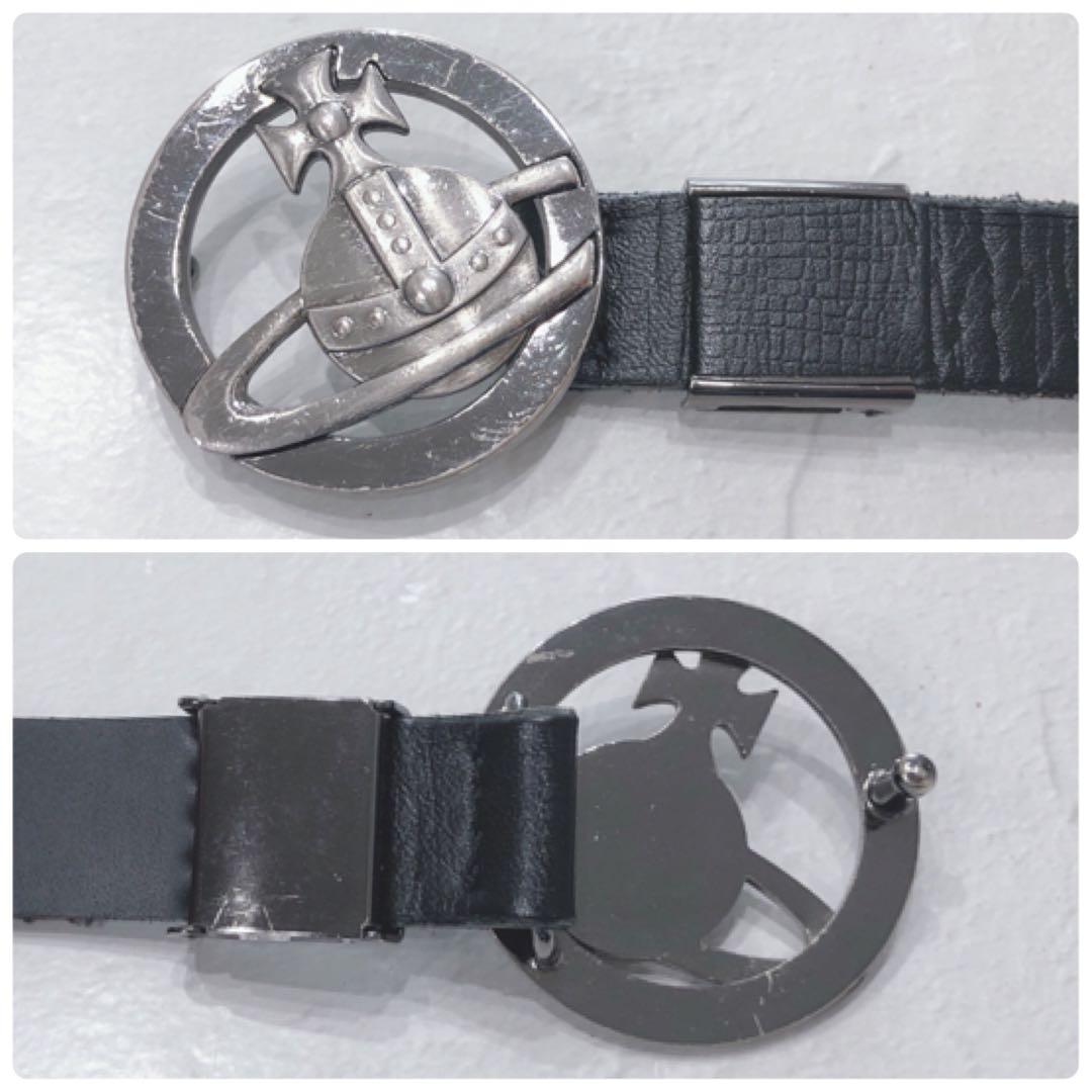 ☆Vivienne Westwood☆ オーブバックルベルト ブラック レザー