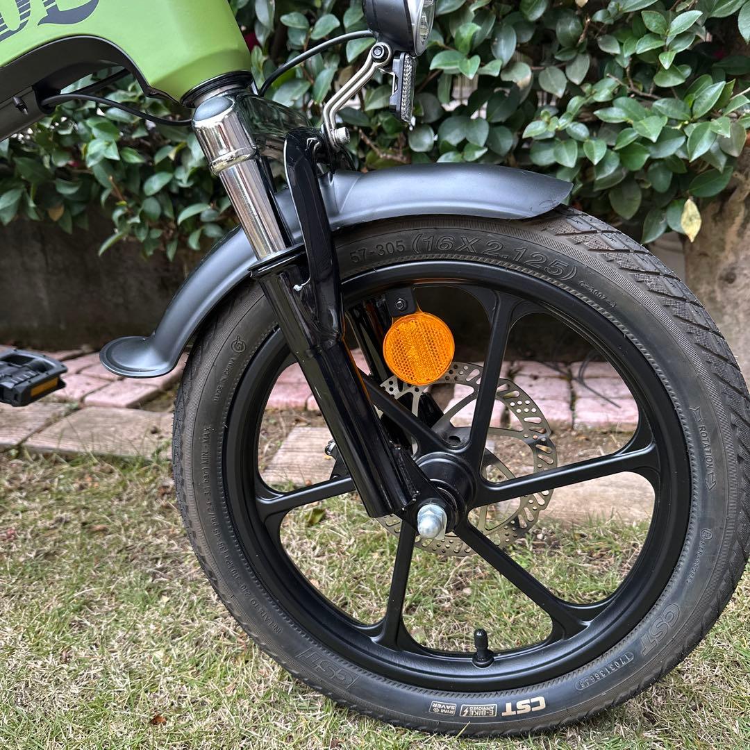 AIDDE A2電動アシスト自転車　16インチ　折りたたみ自転車　ライムグリーン