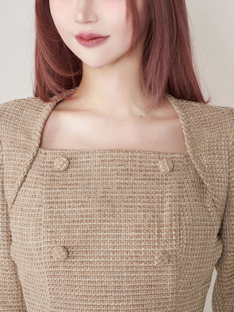 Darich プリーツドッキングツイードミニワンピース 新品未使用