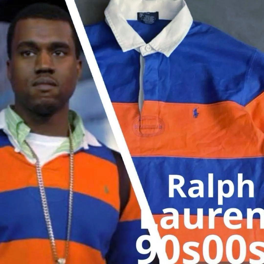 レアカラー◎90s00s ラルフローレン　ラガーシャツ　vintage カニエ