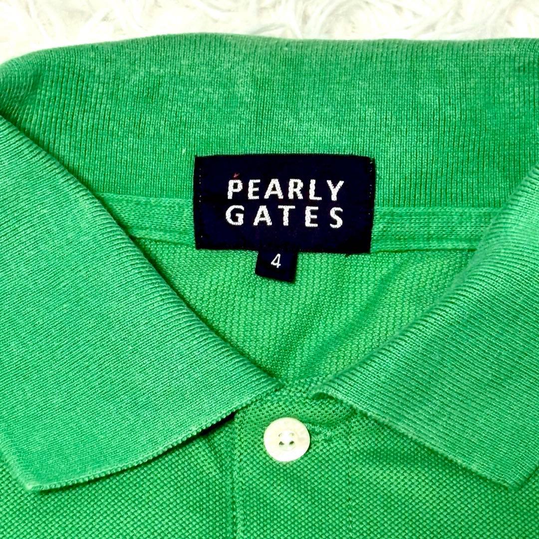 【極美品】パーリーゲイツ　半袖ポロシャツ　ロゴ　ゴルフ グリーン　M