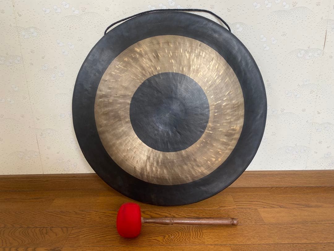 本場ゴング 直径約60cm 赤いマレット付き