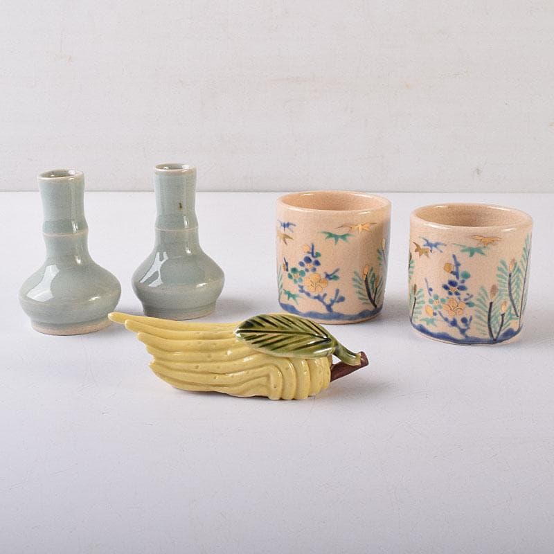 茶道具　平安　雲林院　寶山造　箸瓶　巾筒など　共布共箱　五点　M　R8621