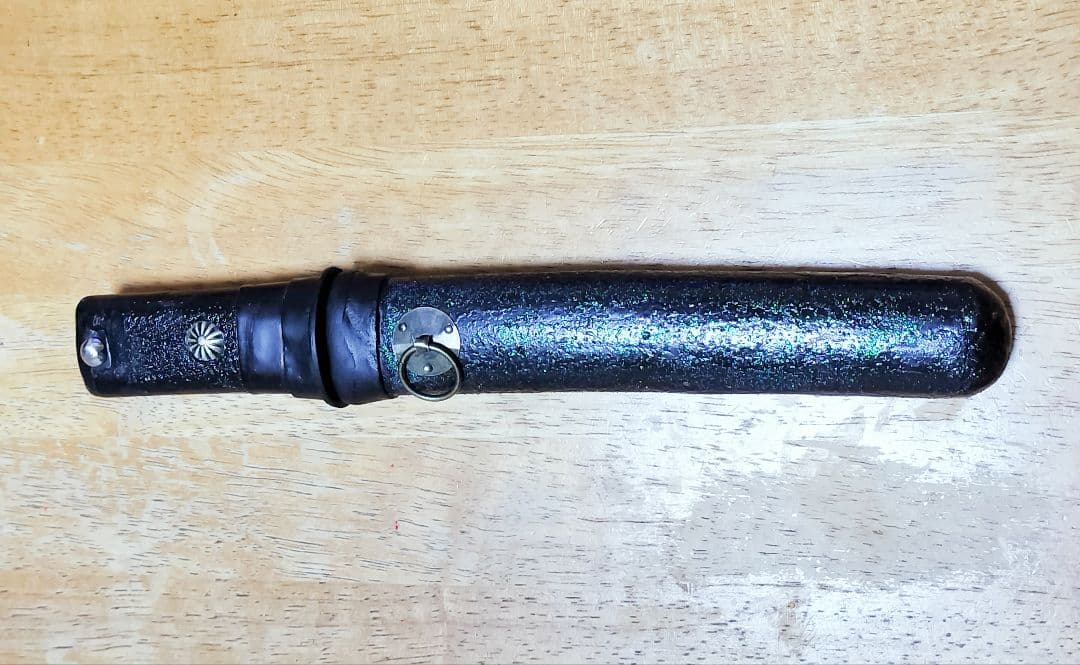 残欠使用鍔付短刀 アンティーク仕上げブラック＆グリーン（登録不要合法品）