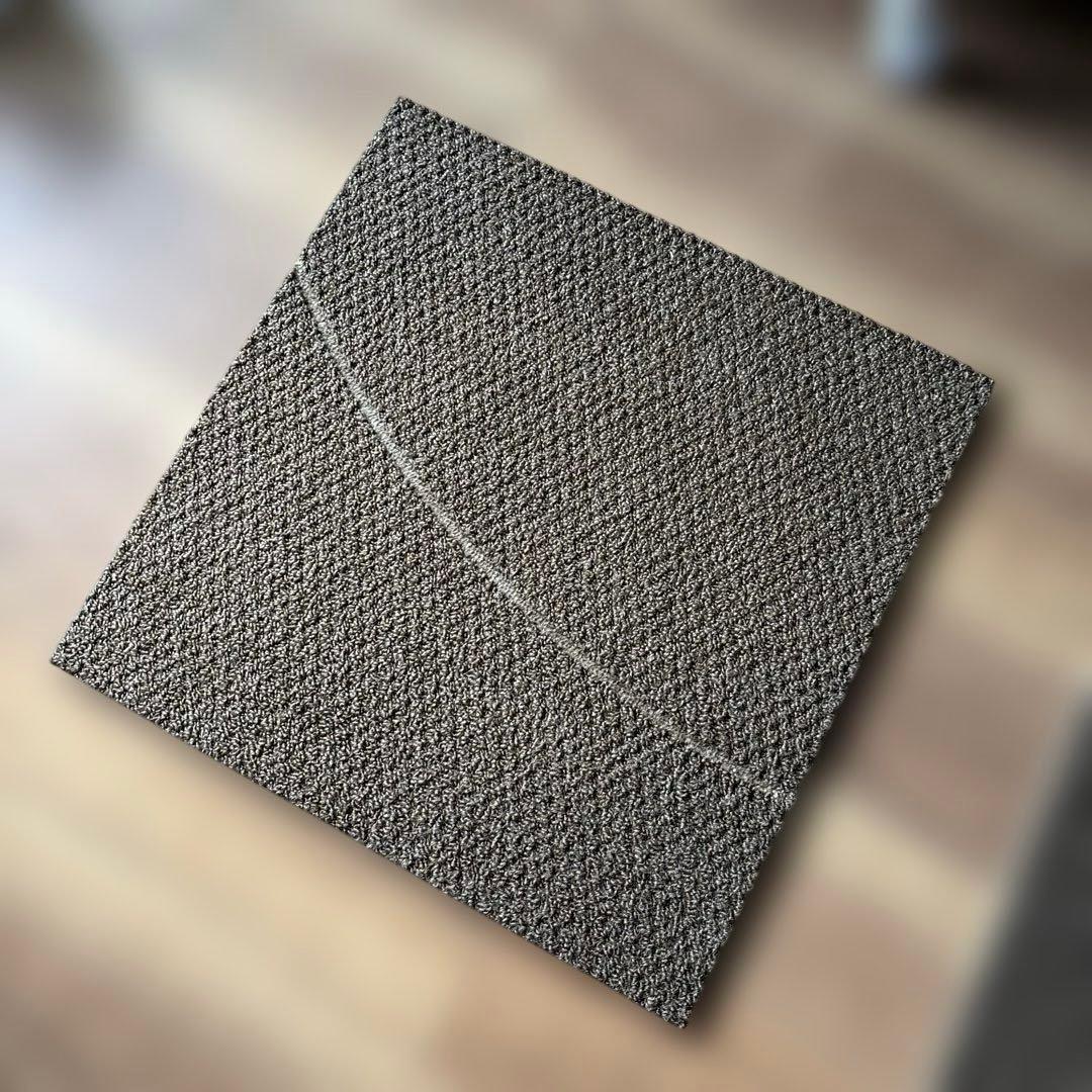 防音　防ダニ　防炎　洗えるカーペット　茶　静床ライト 品番N20 12枚セット