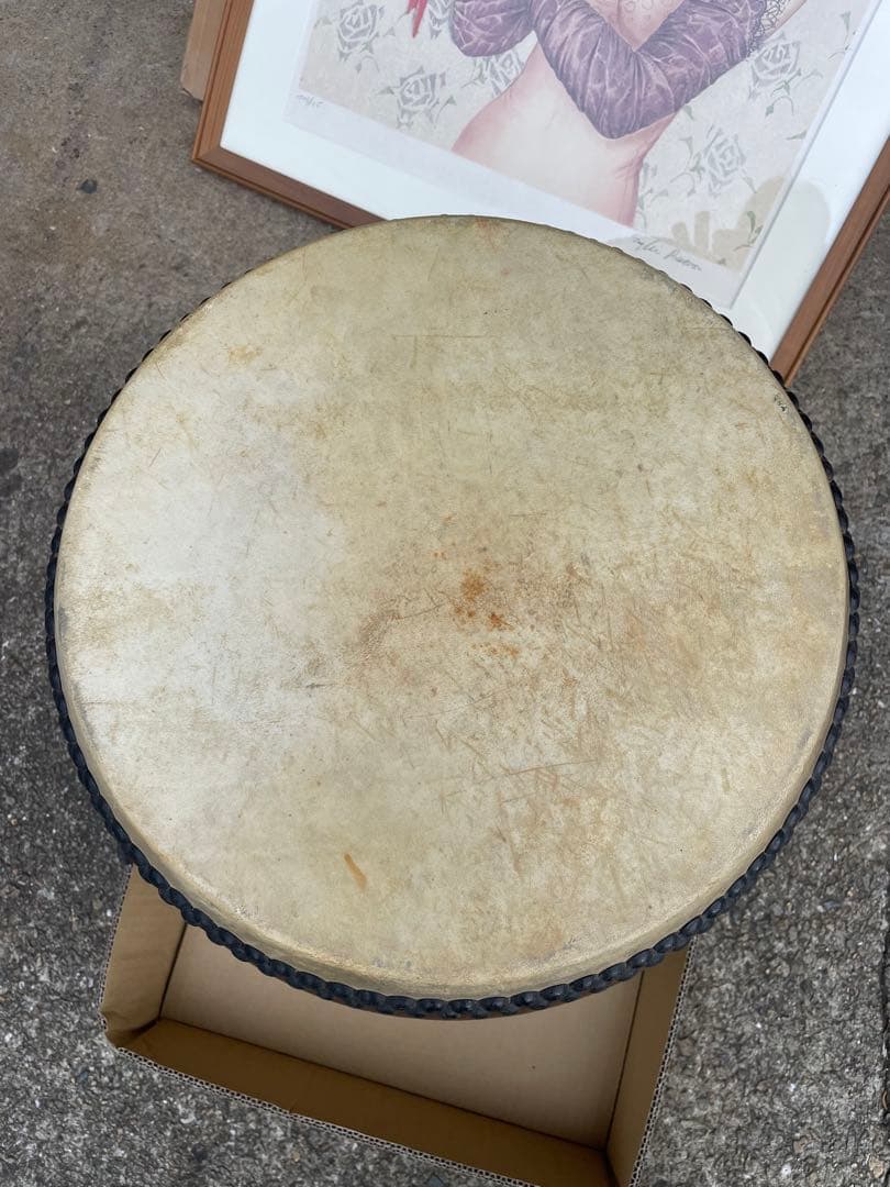 堀田新五郎　ケヤキくり抜き和太鼓 鳳凰印諸太鼓　打面36cm