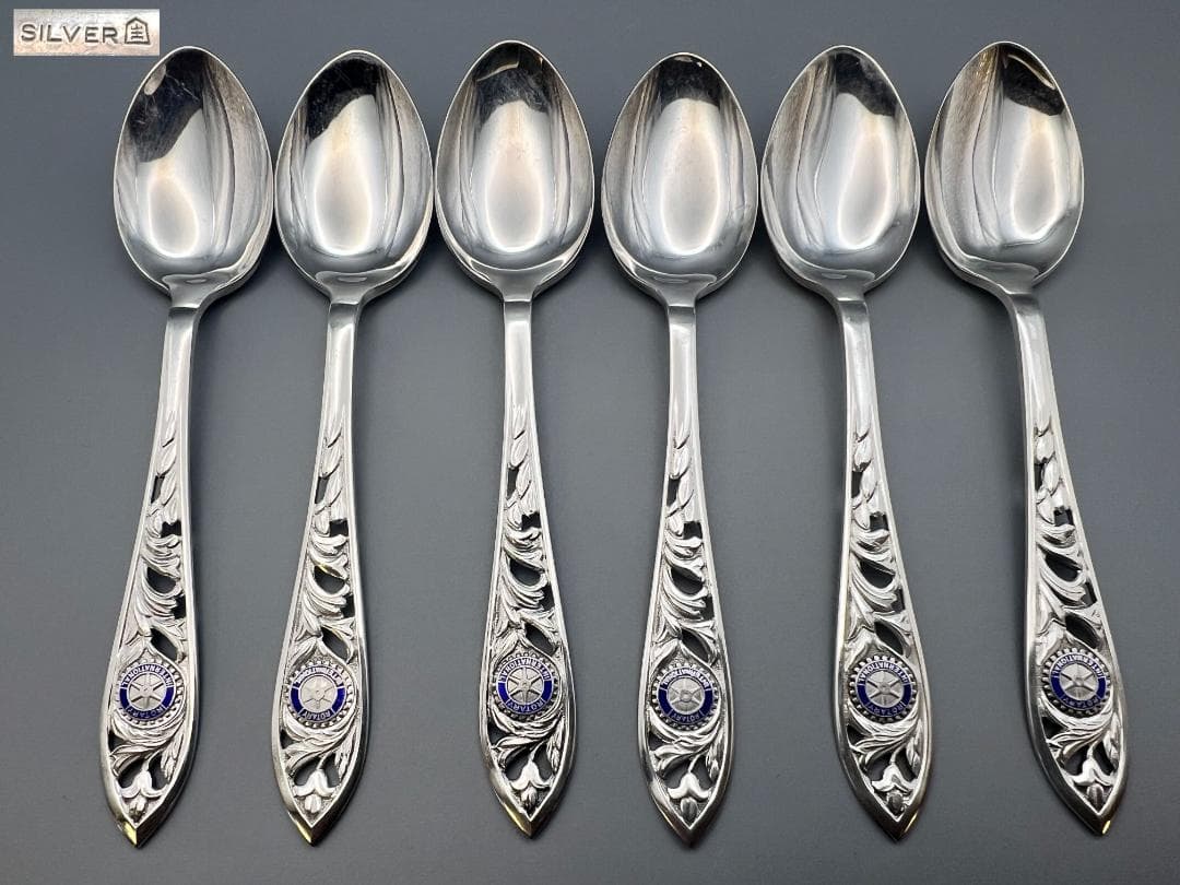 【海】SILVER　刻印　スプーン　6点セット　重量約104g　銀食器 銀細工