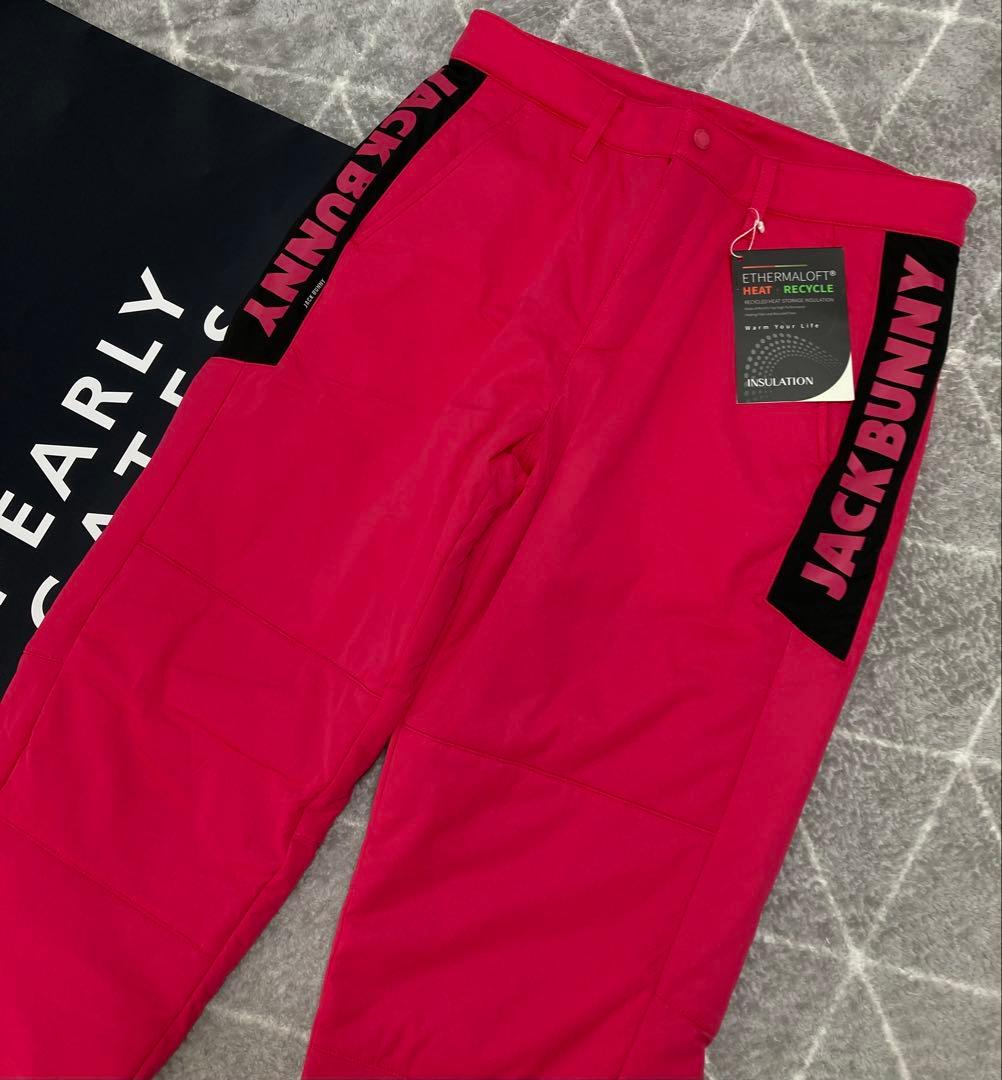 新品 パーリーゲイツ ジャックバニー PEスムース 中綿パンツ(6)LL/ピンク