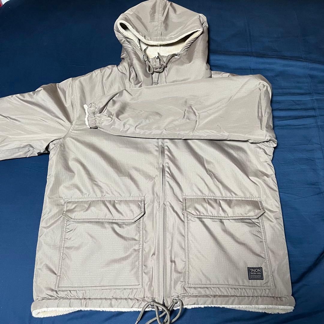 TAIONノンダウン ミリタリー リバーシブル ボア フーディー