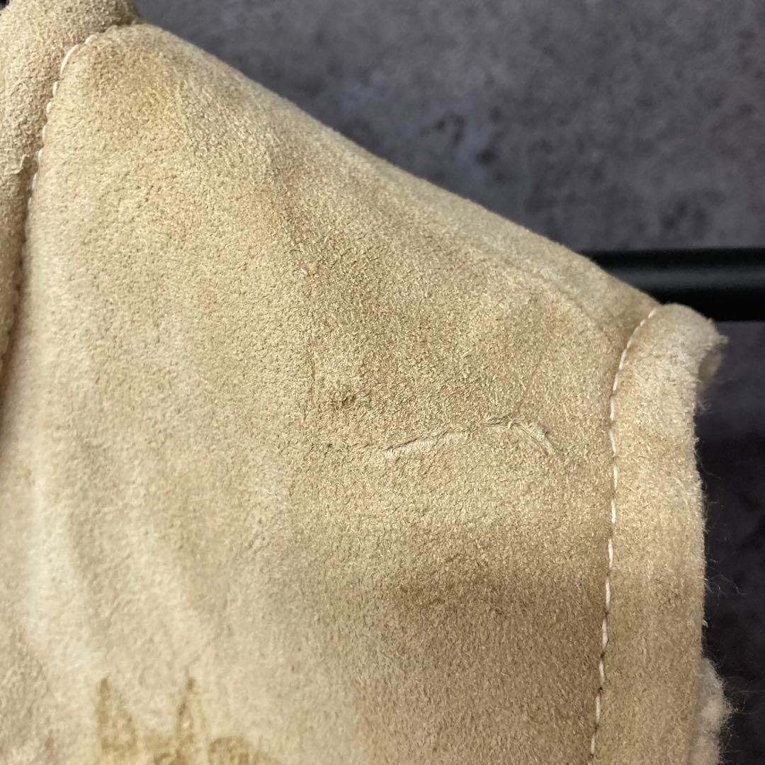 《US古着》ウエスタン ヴィンテージ レザー 裏ボア ベスト メンズM-L