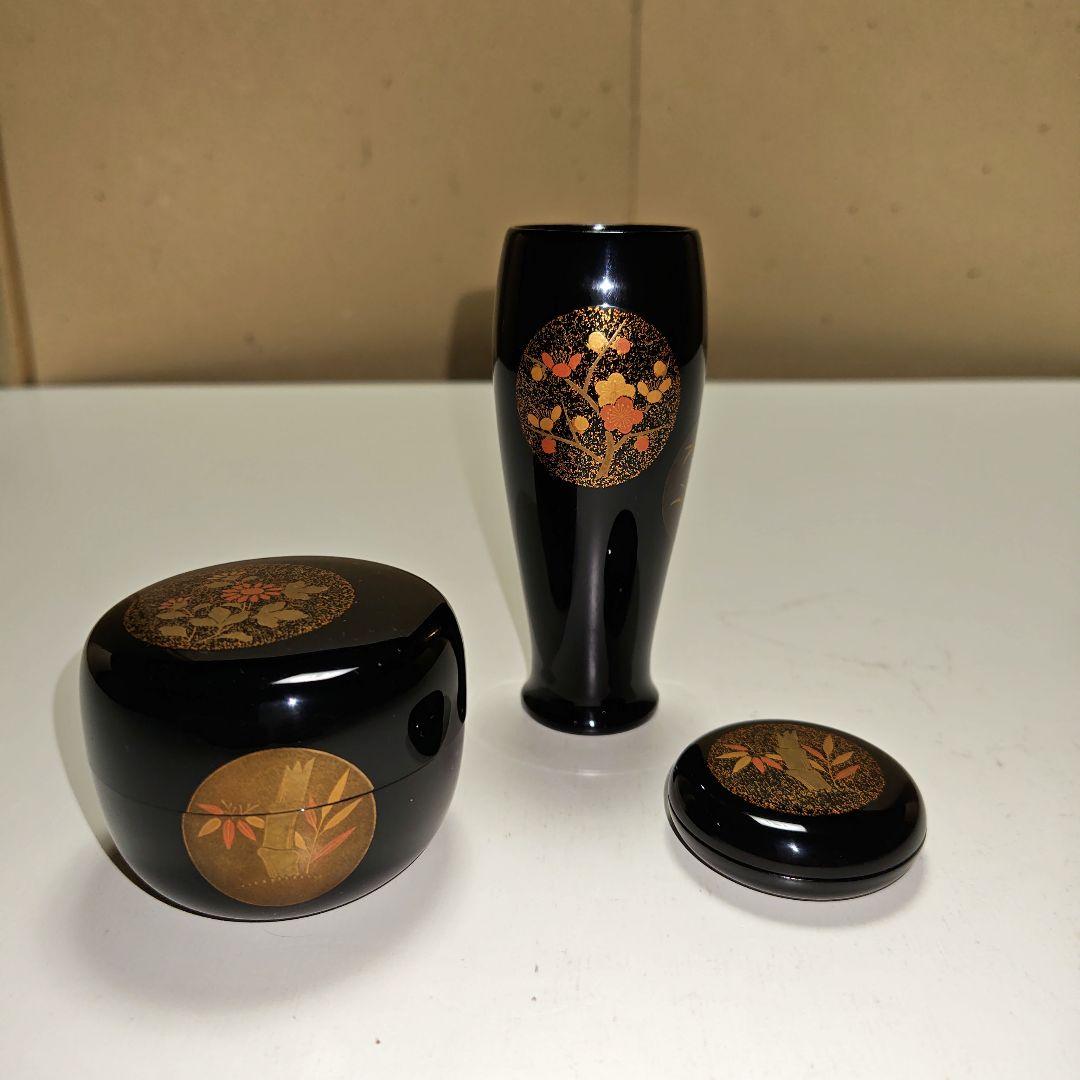 茶道具　五聖蒔絵輪島塗茶箱