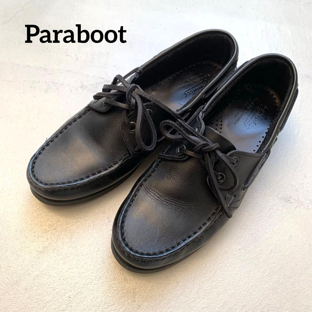 【美品】Paraboot/パラブーツ　BARTH バース デッキシューズ　黒