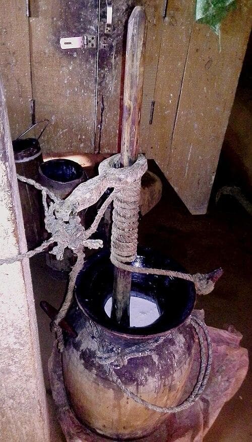 ネパール 19世紀 木製古道具 バターチャーン /インド アジア 民族工芸